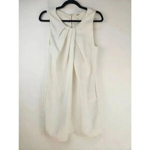L'Agence Short Dress White Twisted High Neck Size 6.